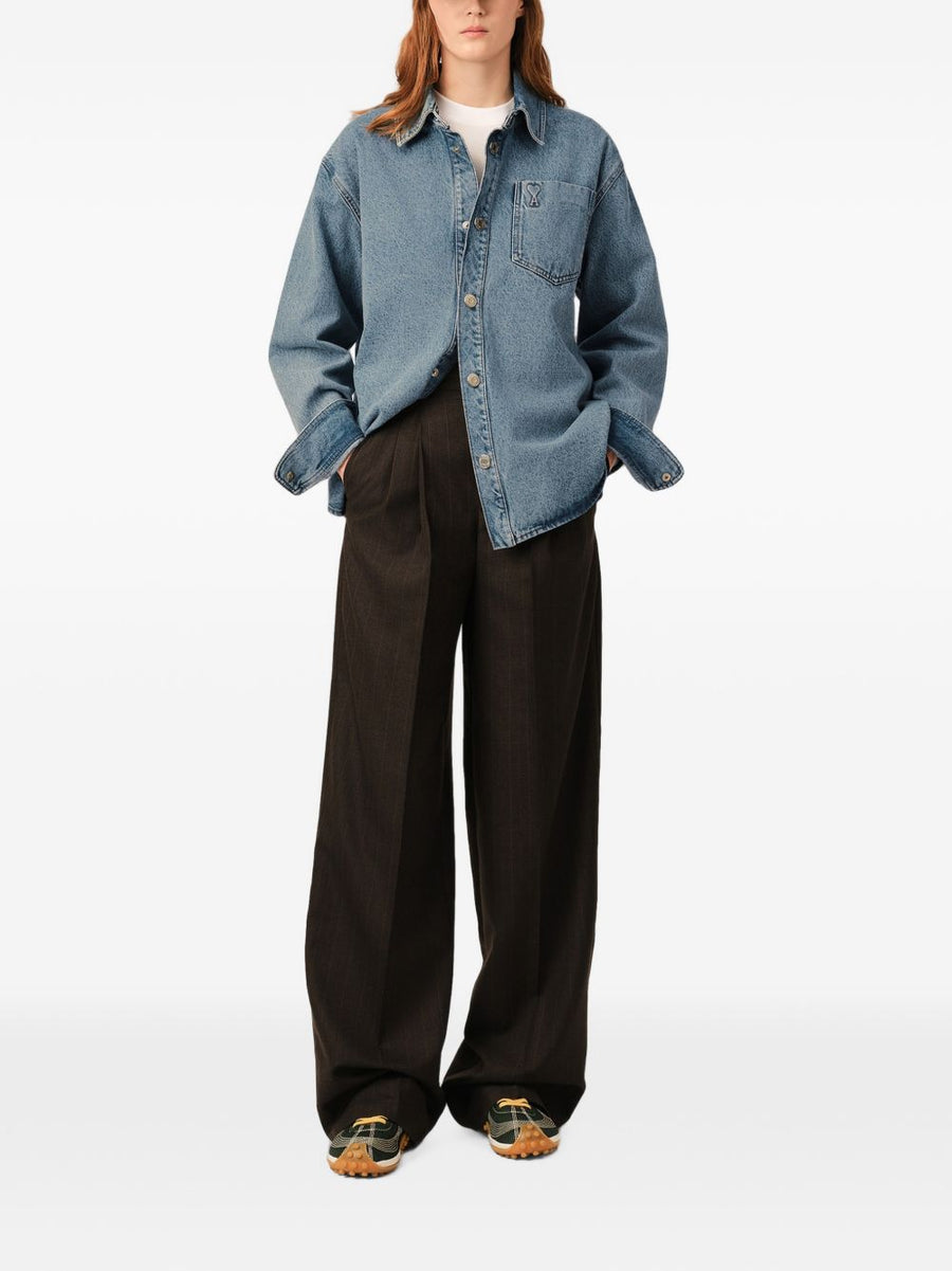 AMI PARIS Shirts LIGHT BLUE