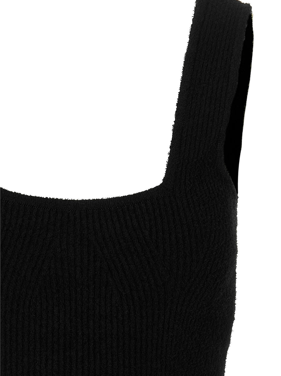 Knit Midi Dress Wardrobe.NYC Textured Cozy Knit With Square Front Neckline And Back Scoop For Women