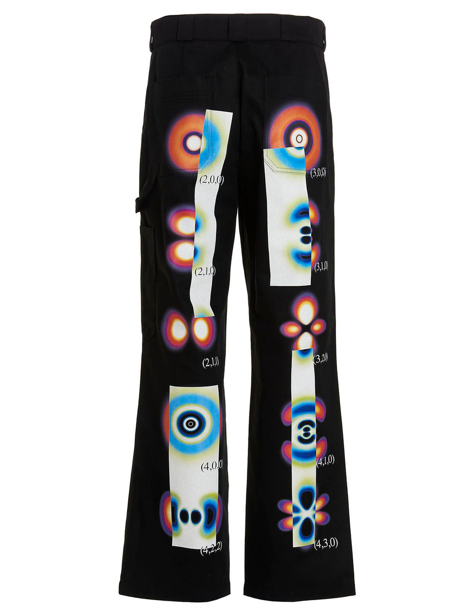 Msftsrep Hydrogen Wave Men Premium Cotton Trousers With Front Back Print And Practical Pockets