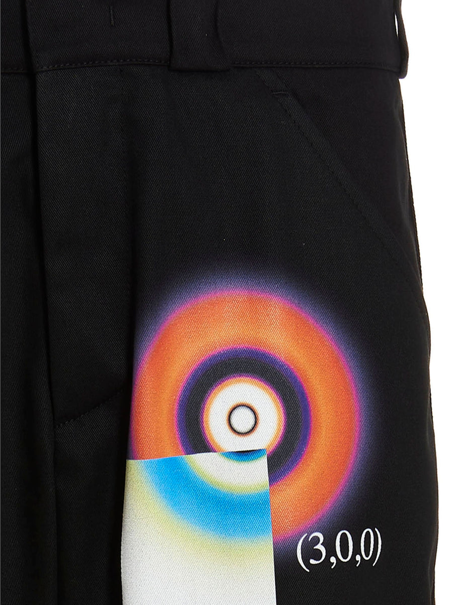 Msftsrep Hydrogen Wave Men Premium Cotton Trousers With Front Back Print And Practical Pockets