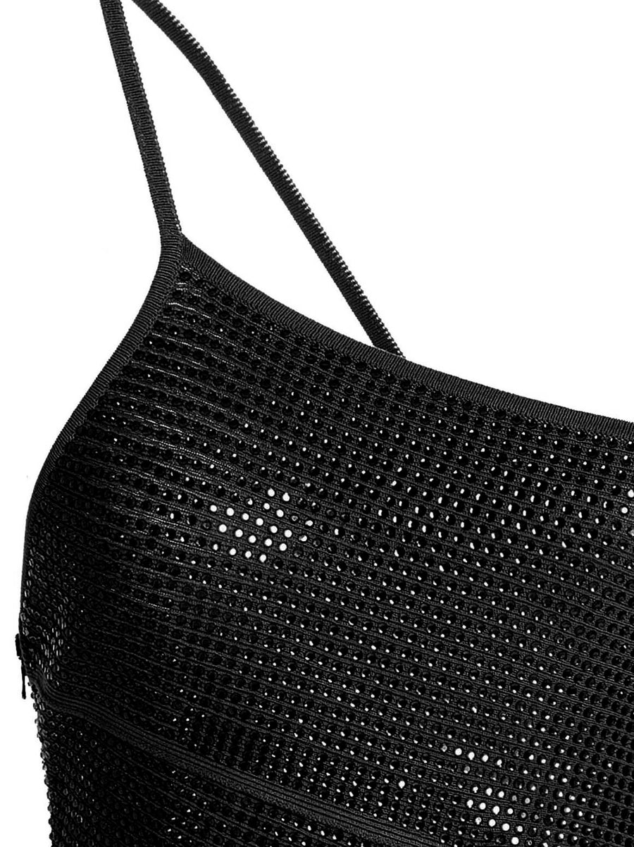 AndreAdamo Sequin One Shoulder Dress For Women Luxurious Evening Glamour With Allover Knit