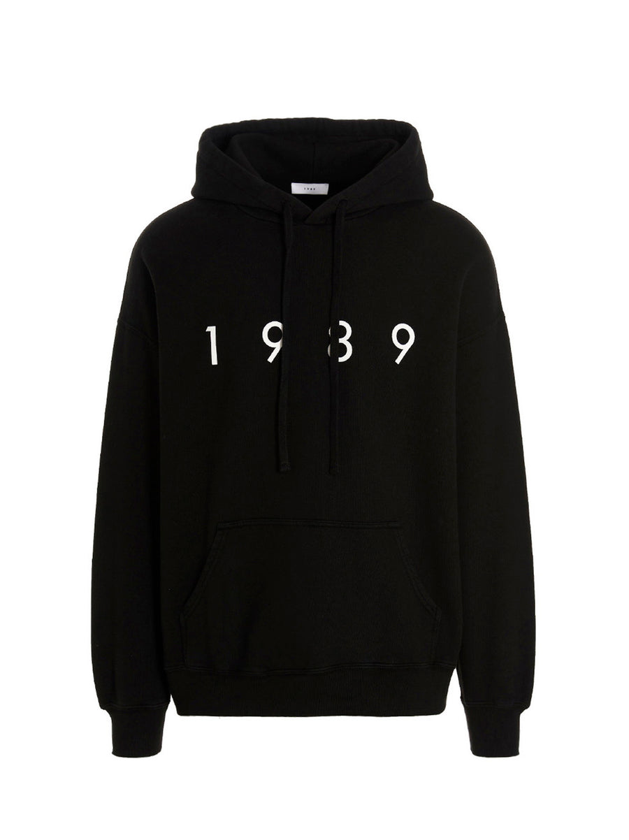 1989 Studio Mens Premium 100 Percent Cotton Logo Hoodie Front Print Kangaroo Pocket Comfort Fit