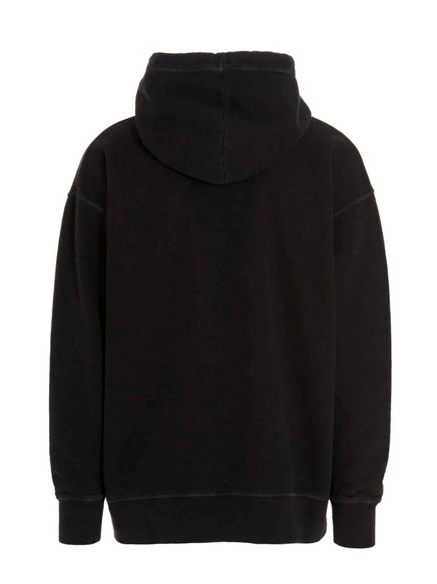 Dsquared2 Hoodie For Men Oversized Black 100 Percent Cotton With Front Signature Logo Print