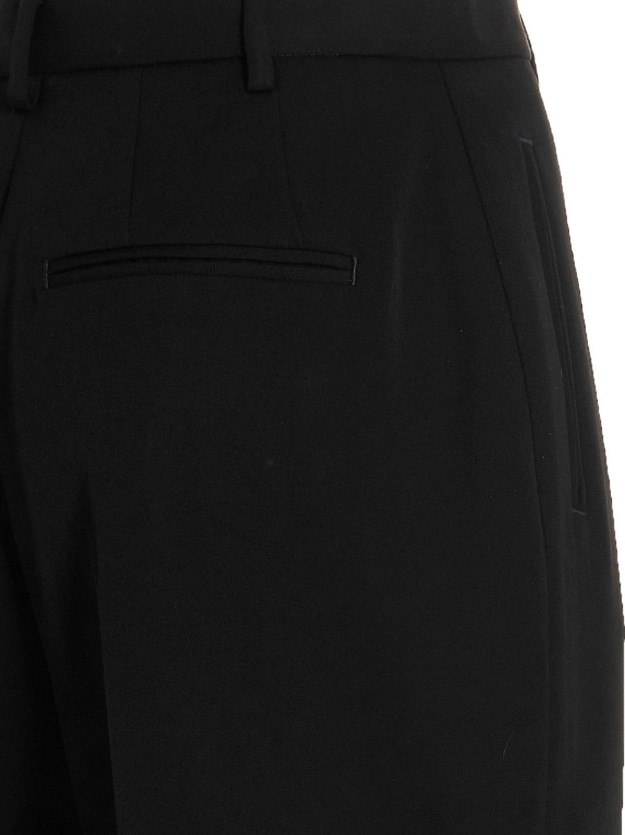 Tory Burch Wool Twill Pants For Women Polished Tailored Fit Pin Tucks And Pockets