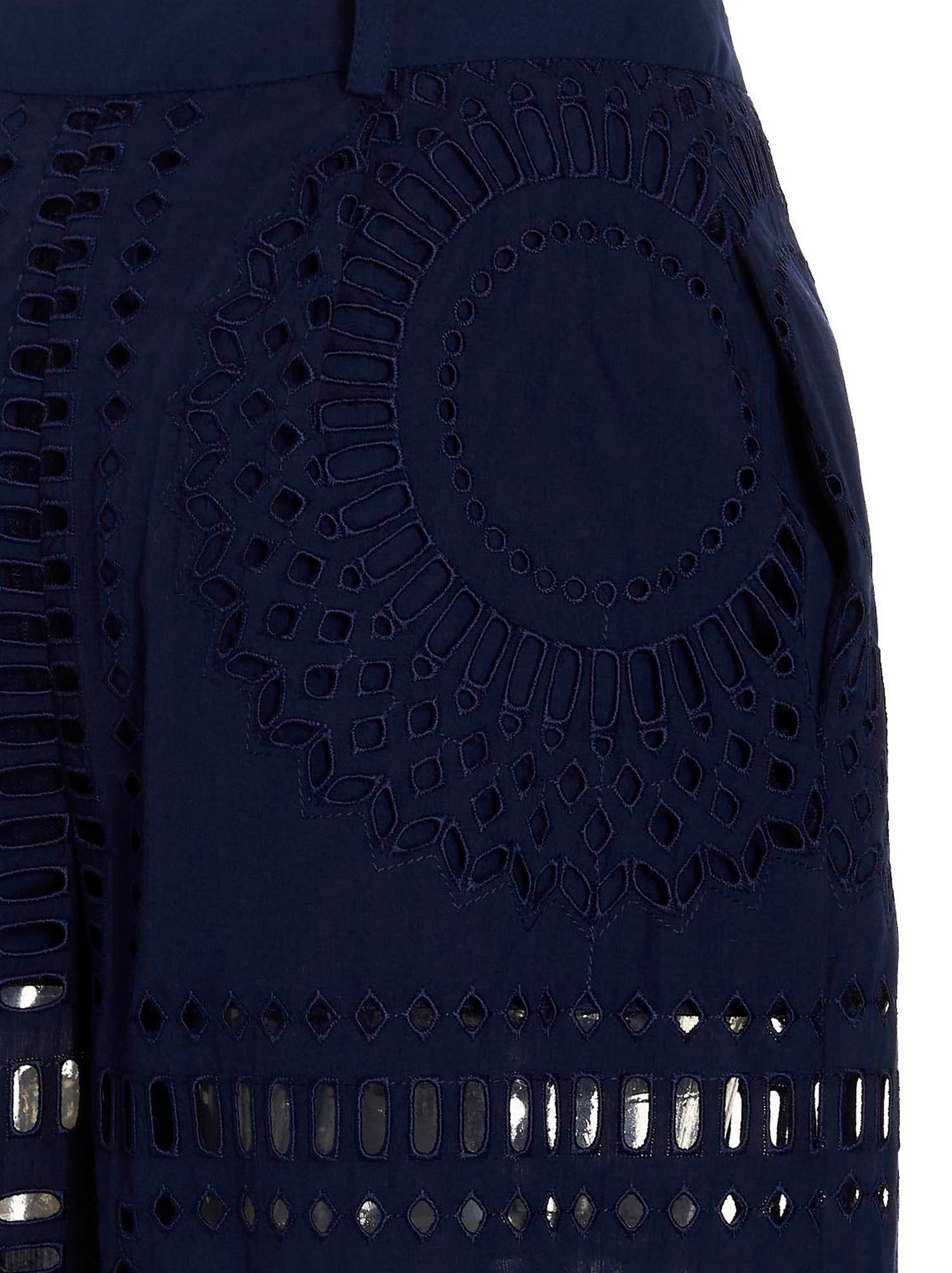 Alberta Ferretti Embroidered Cotton Pants