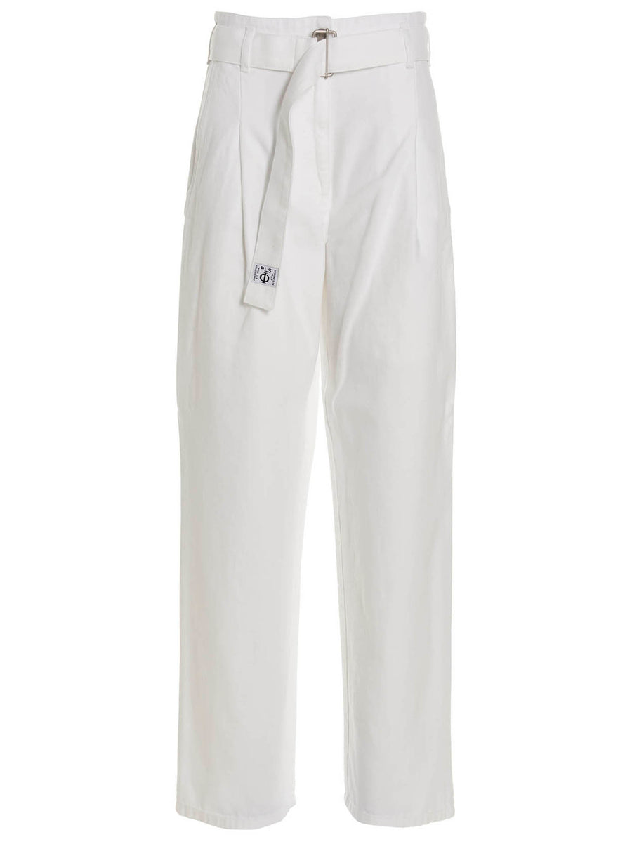 Philosophy Belted Jeans for Women Premium Cotton White with Removable Belt Relaxed Fit