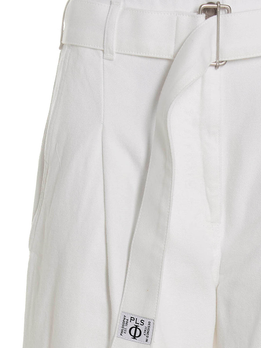 Philosophy Belted Jeans for Women Premium Cotton White with Removable Belt Relaxed Fit