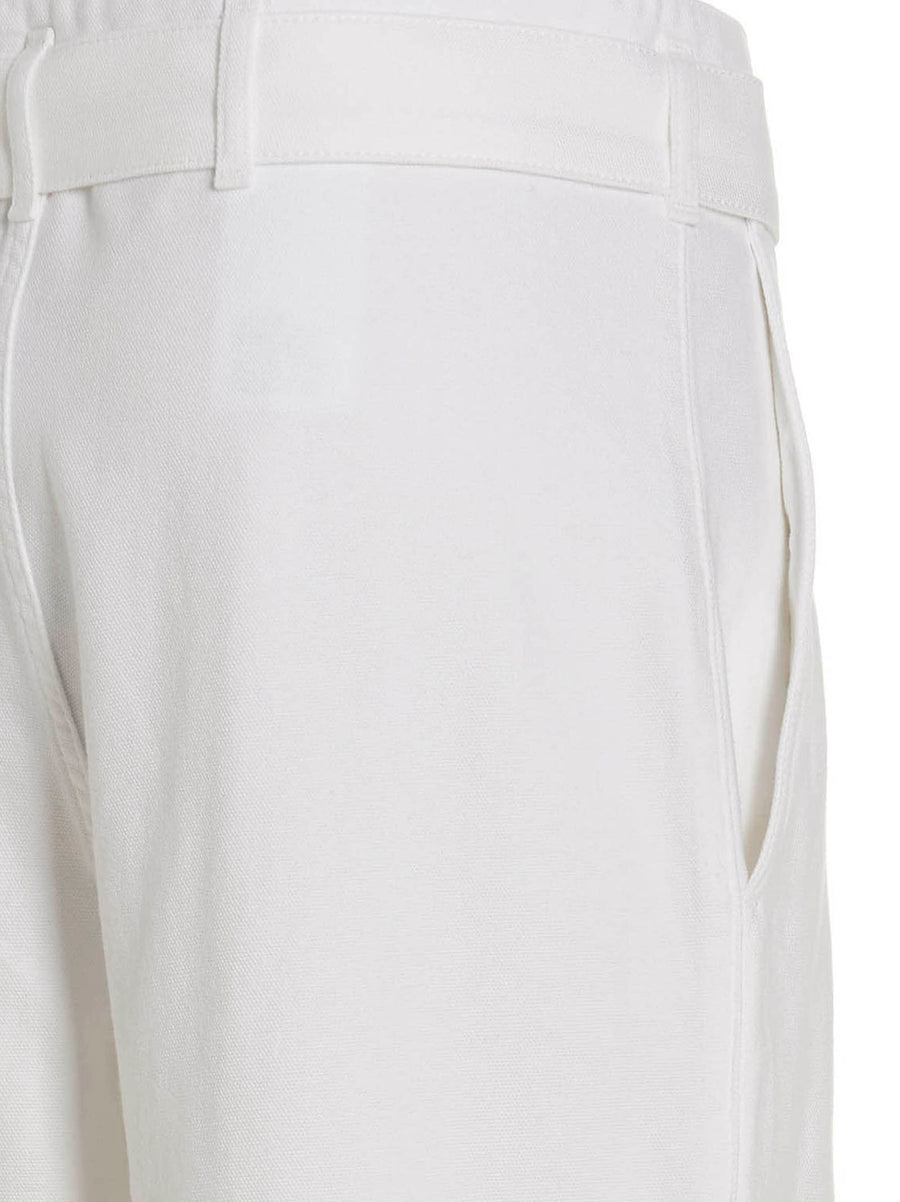 Philosophy Belted Jeans for Women Premium Cotton White with Removable Belt Relaxed Fit
