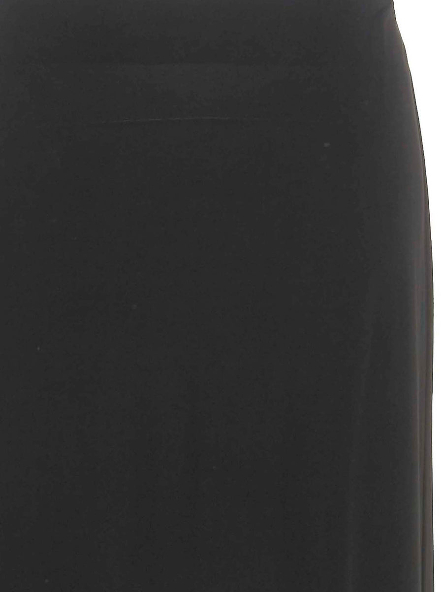 Magda Butrym Asymmetrical Long Skirt Luxury Black Viscose Stretch Back Zip For Women