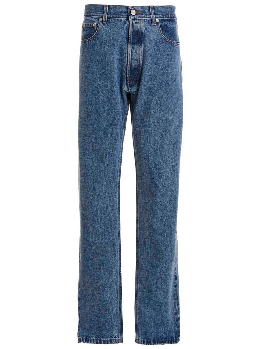 Vtmnts 5 Pocket Jeans For Men Oversize Fit Blue Denim 100 Percent Cotton Comfortable Everyday Wear