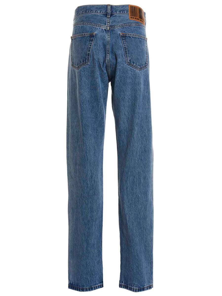 Vtmnts 5 Pocket Jeans For Men Oversize Fit Blue Denim 100 Percent Cotton Comfortable Everyday Wear