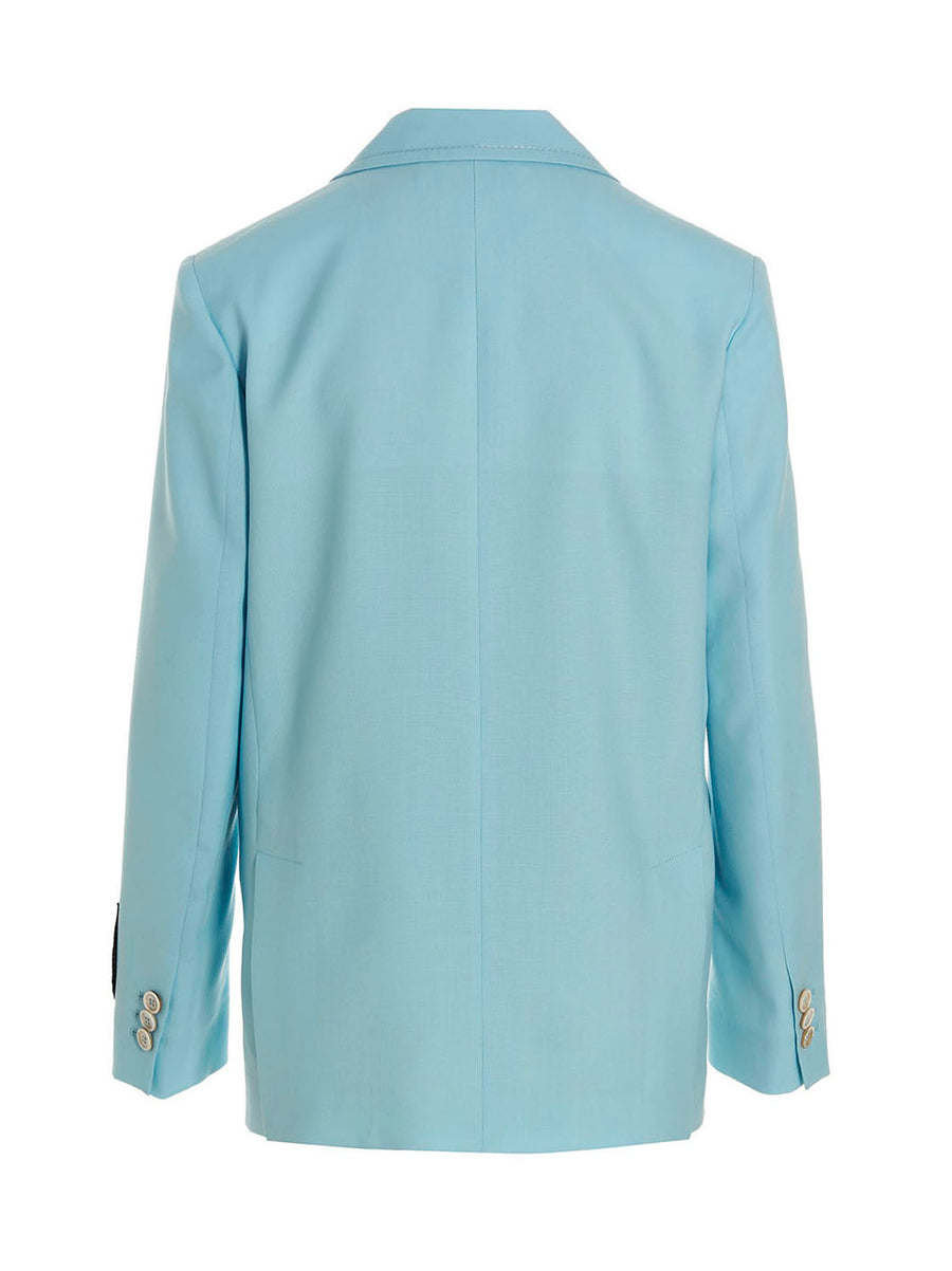 Marni Light Blue Virgin Wool Single Breasted Blazer for Women Polished Tailoring and Versatility