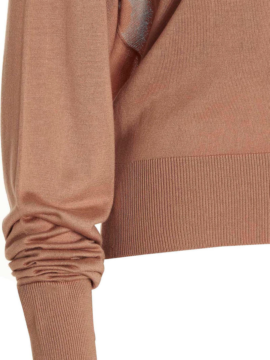 Ramael Silk Cut Out Top for Women with Removable Insert Luxe Beige Layering Piece