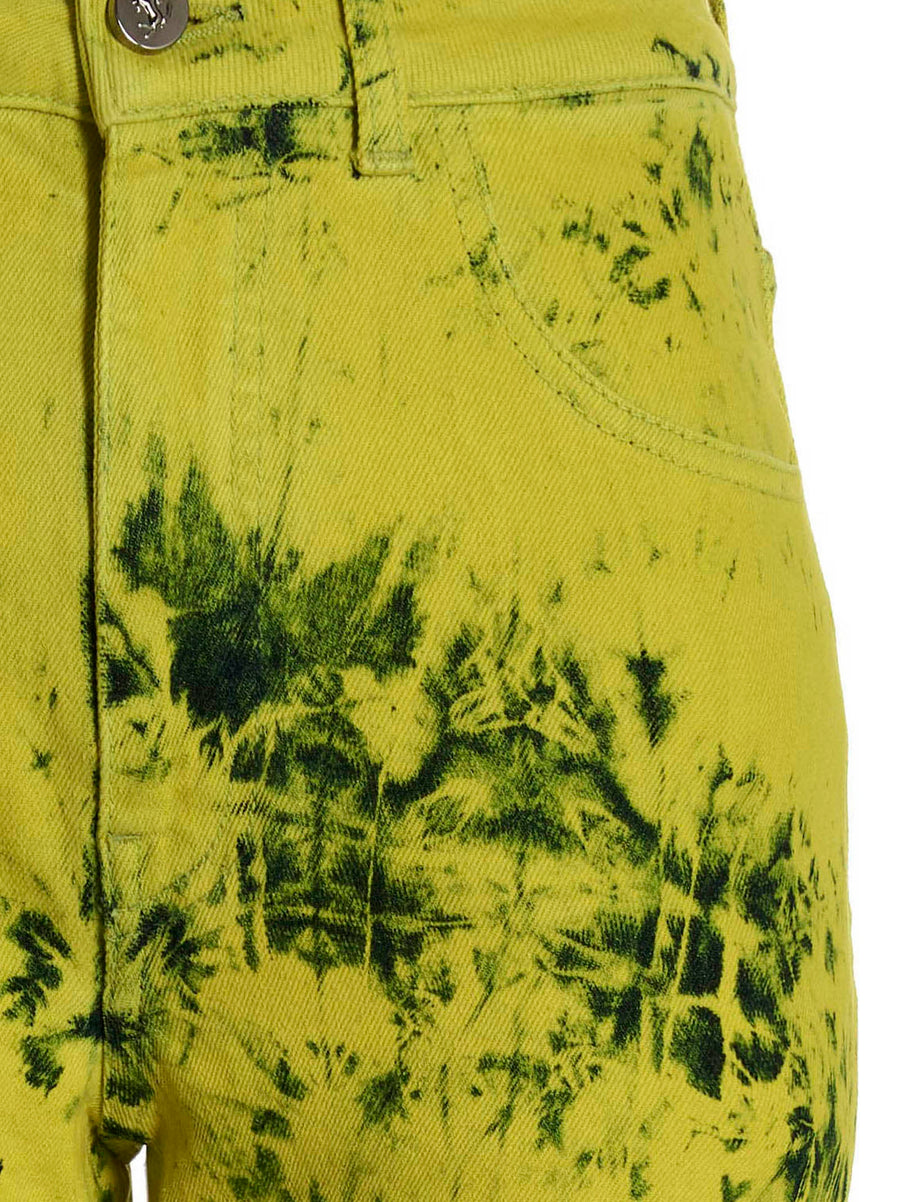 Ferrari Tie Dye Jeans For Women Stretch Cotton Denim All Over Yellow Tie Dye True To Size