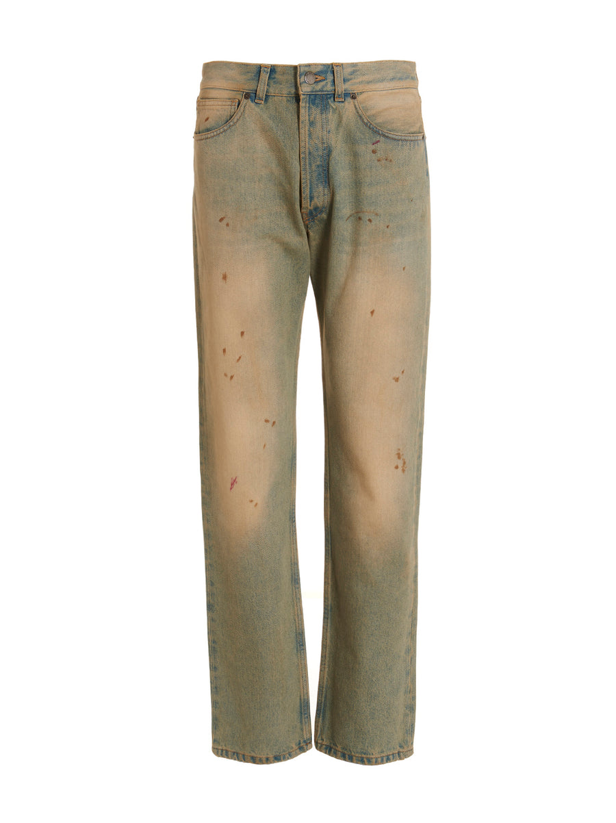Darkpark Larry Jeans for Men Skinny Fit Light Blue Cotton Denim with Distressed Details