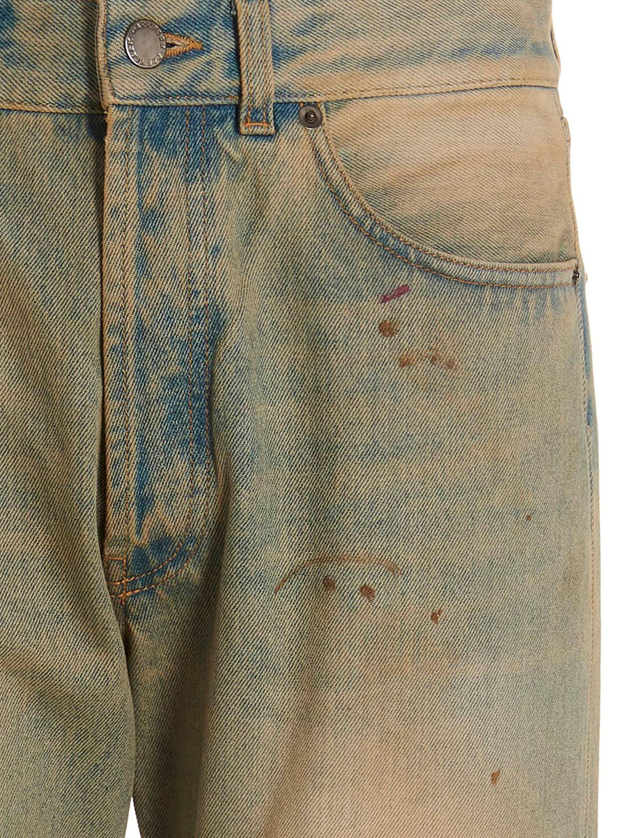 Darkpark Larry Jeans for Men Skinny Fit Light Blue Cotton Denim with Distressed Details