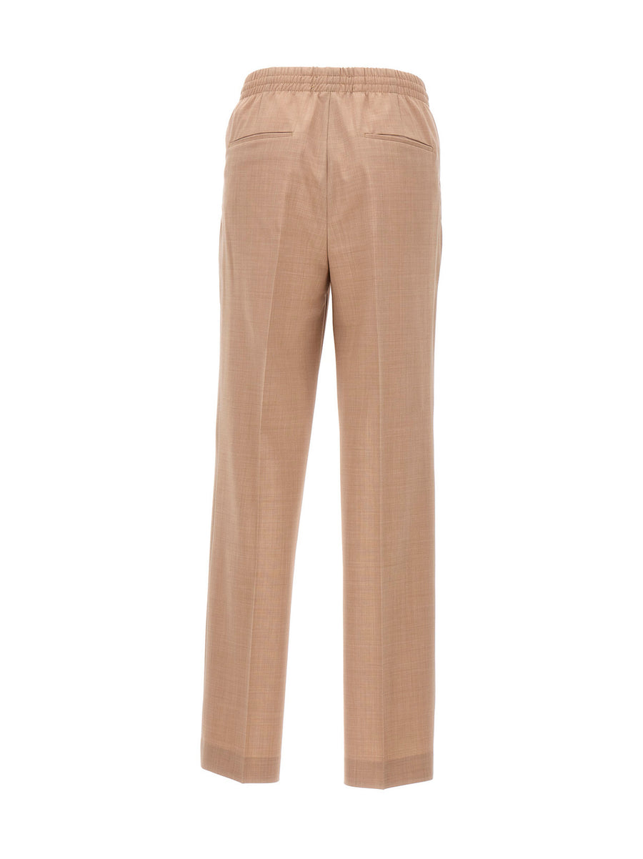 Cellar Door Michela Pants Beige Wool Blend Polished Tailored Trousers For Women Office Wear