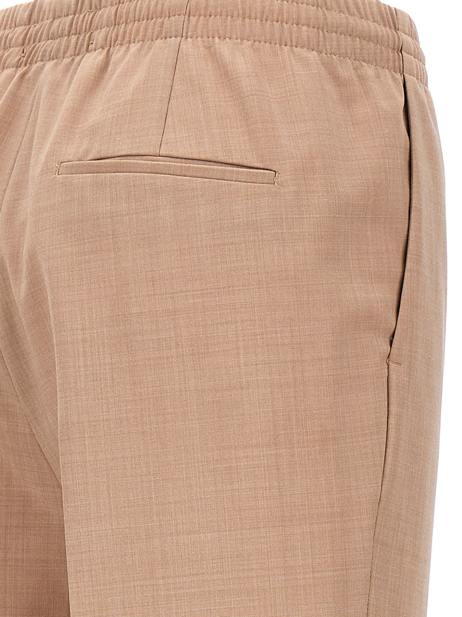 Cellar Door Michela Pants Beige Wool Blend Polished Tailored Trousers For Women Office Wear