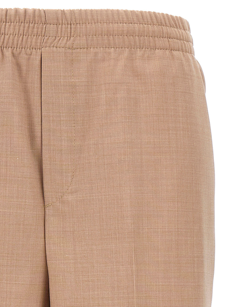 Cellar Door Michela Pants Beige Wool Blend Polished Tailored Trousers For Women Office Wear