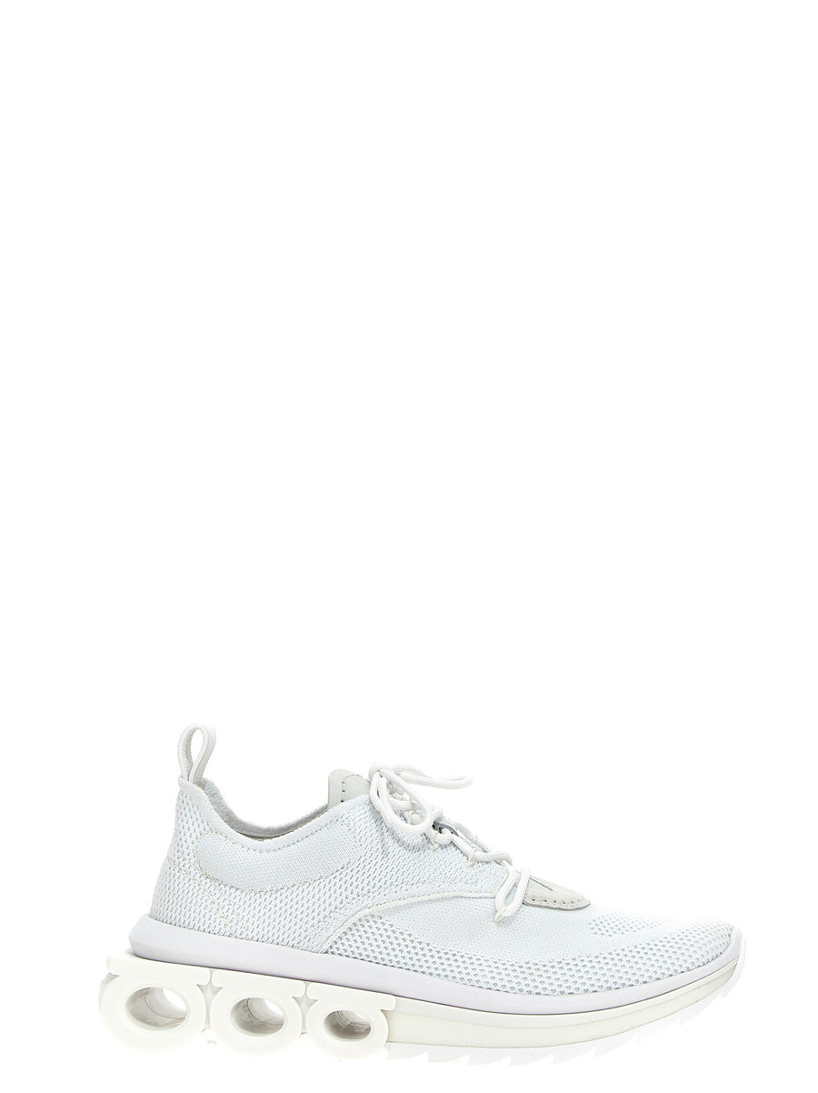 Ferragamo Nima Knit Sneakers For Women White Lightweight Everyday Luxury Comfort