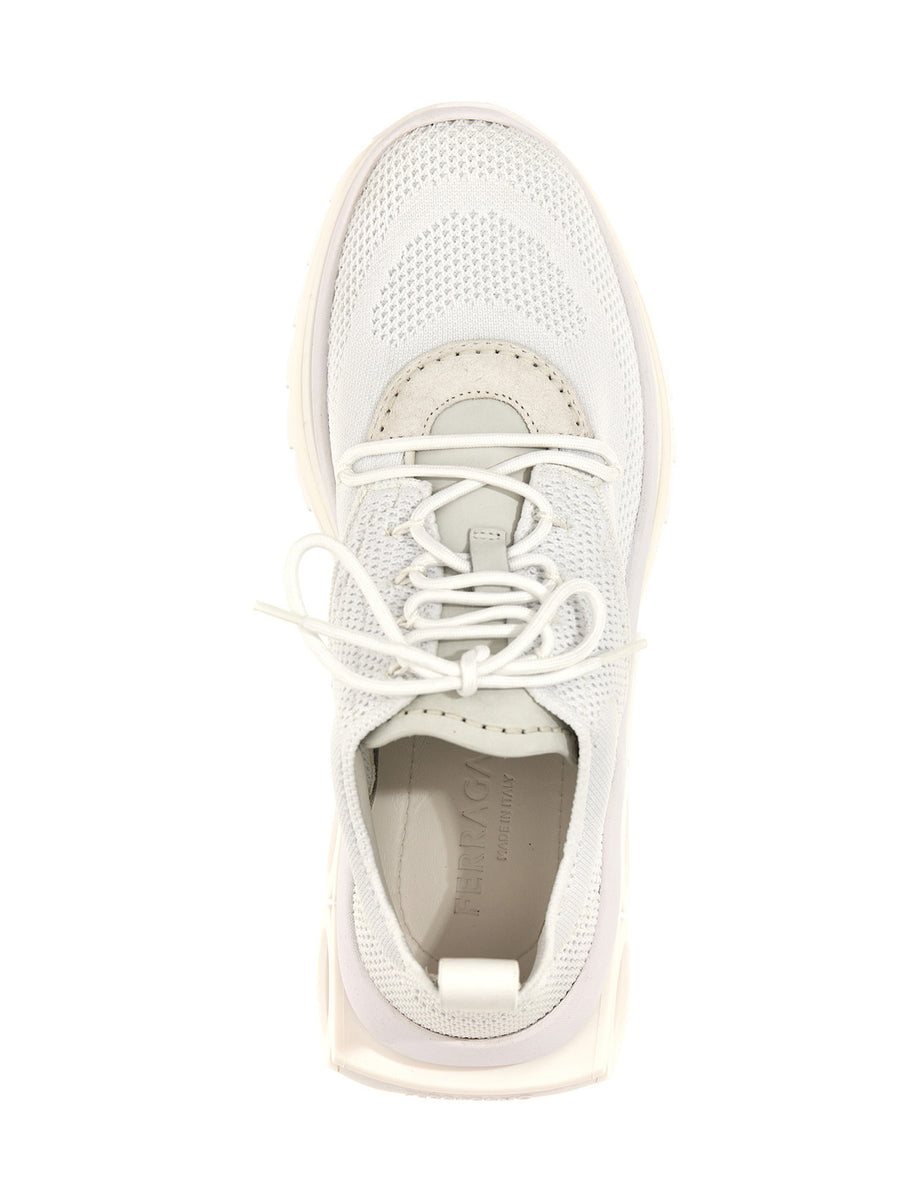 Ferragamo Nima Knit Sneakers For Women White Lightweight Everyday Luxury Comfort