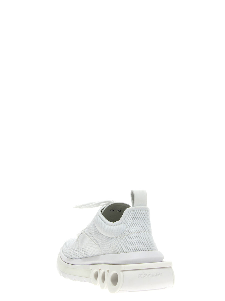 Ferragamo Nima Knit Sneakers For Women White Lightweight Everyday Luxury Comfort
