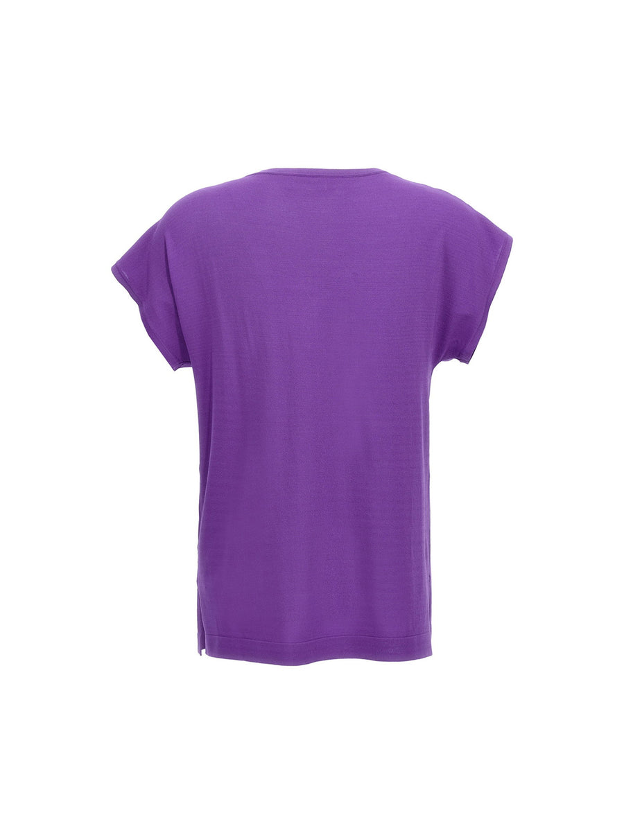 P.A.R.O.S.H. Roux Purple Viscose Blend Oversize Top