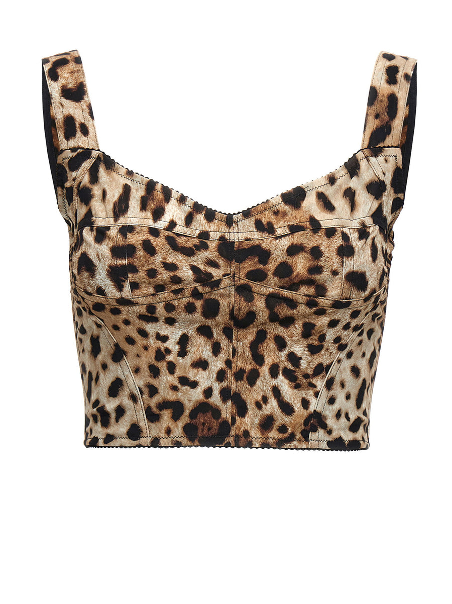 Dolce & Gabbana Leopardo Bustier Top