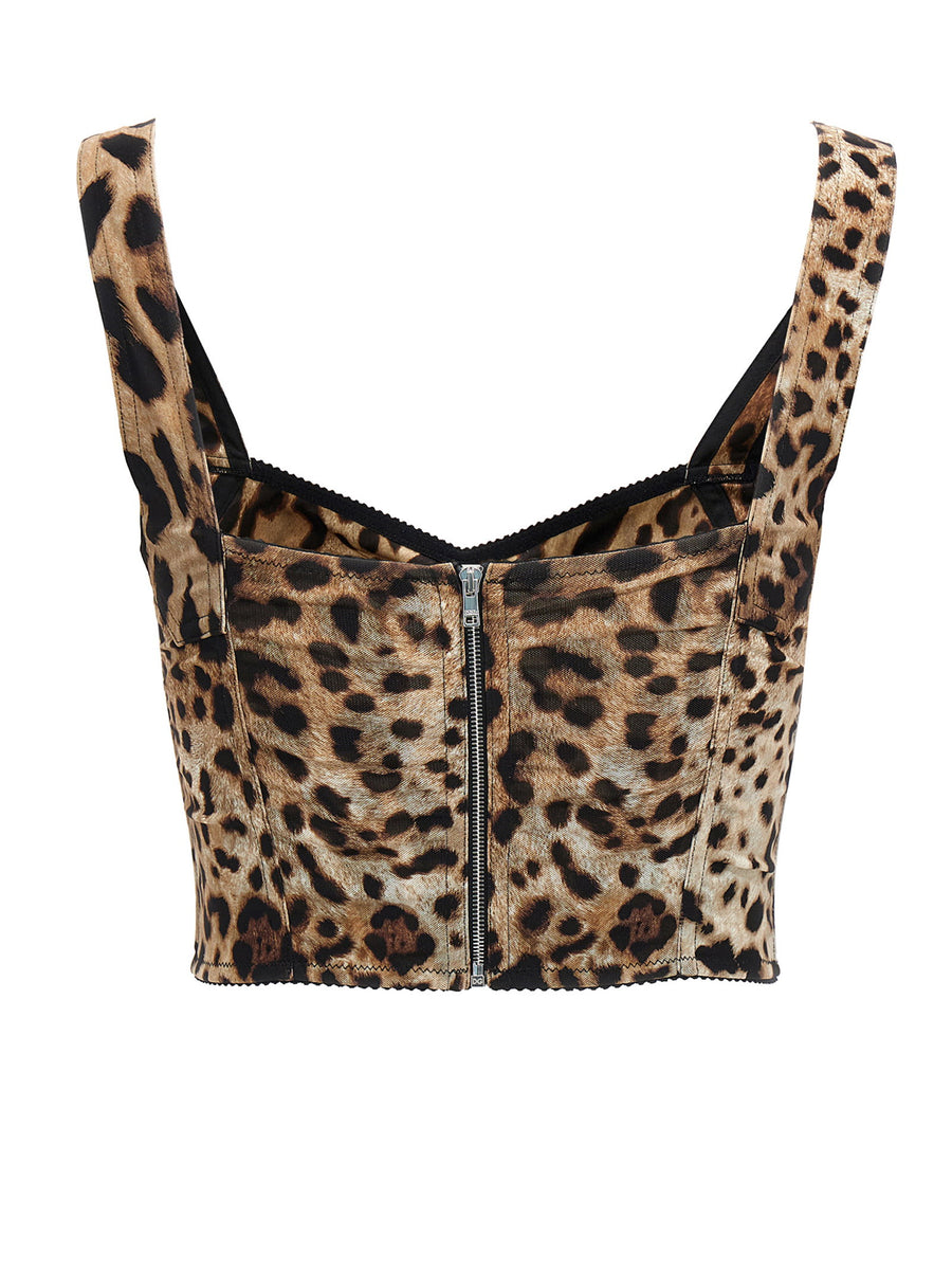 Dolce & Gabbana Leopardo Bustier Top