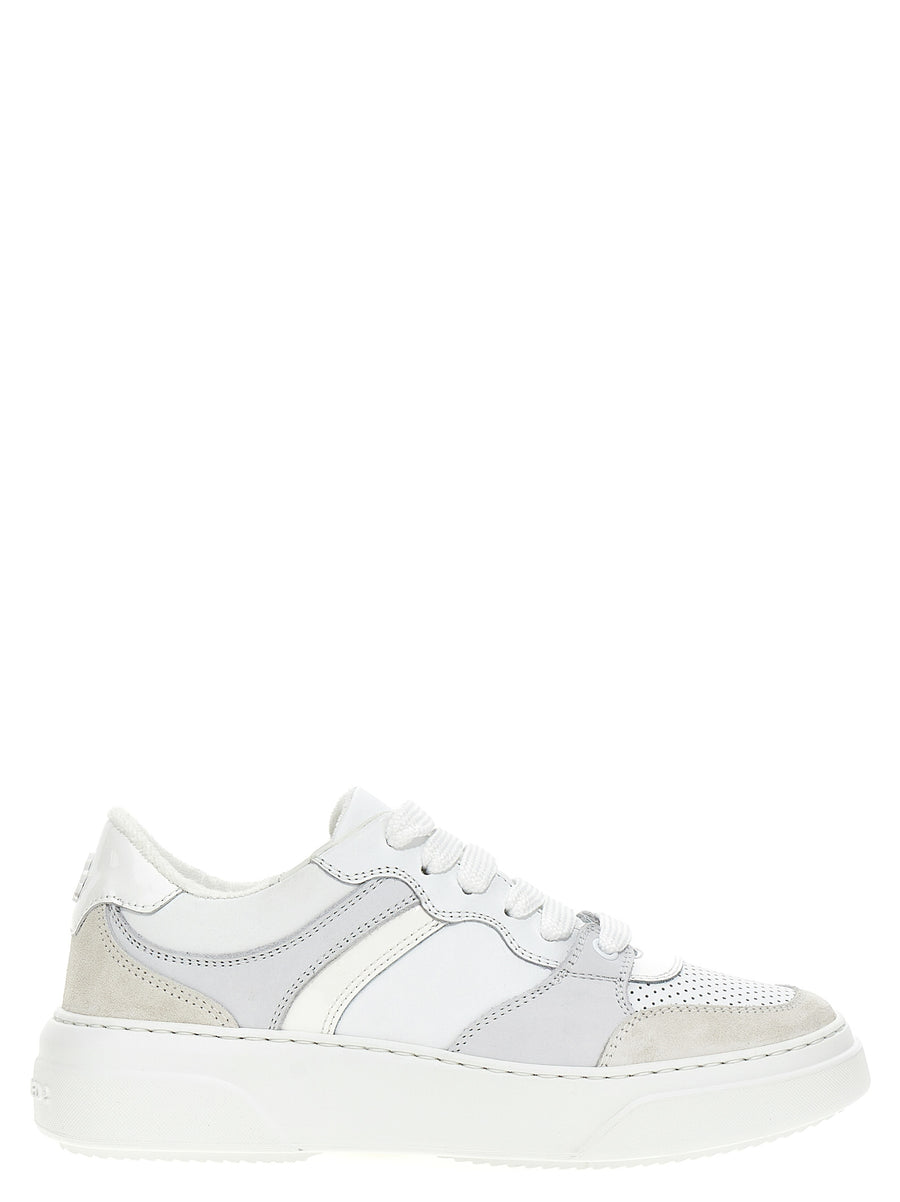 Dsquared2 Bumper Sneakers White Leather And Suede For Women Luxury Everyday Comfort And Style