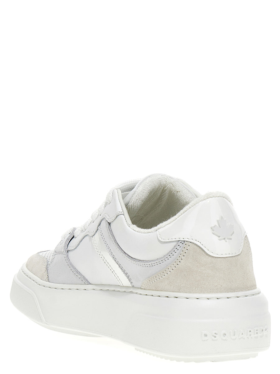 Dsquared2 Bumper Sneakers White Leather And Suede For Women Luxury Everyday Comfort And Style