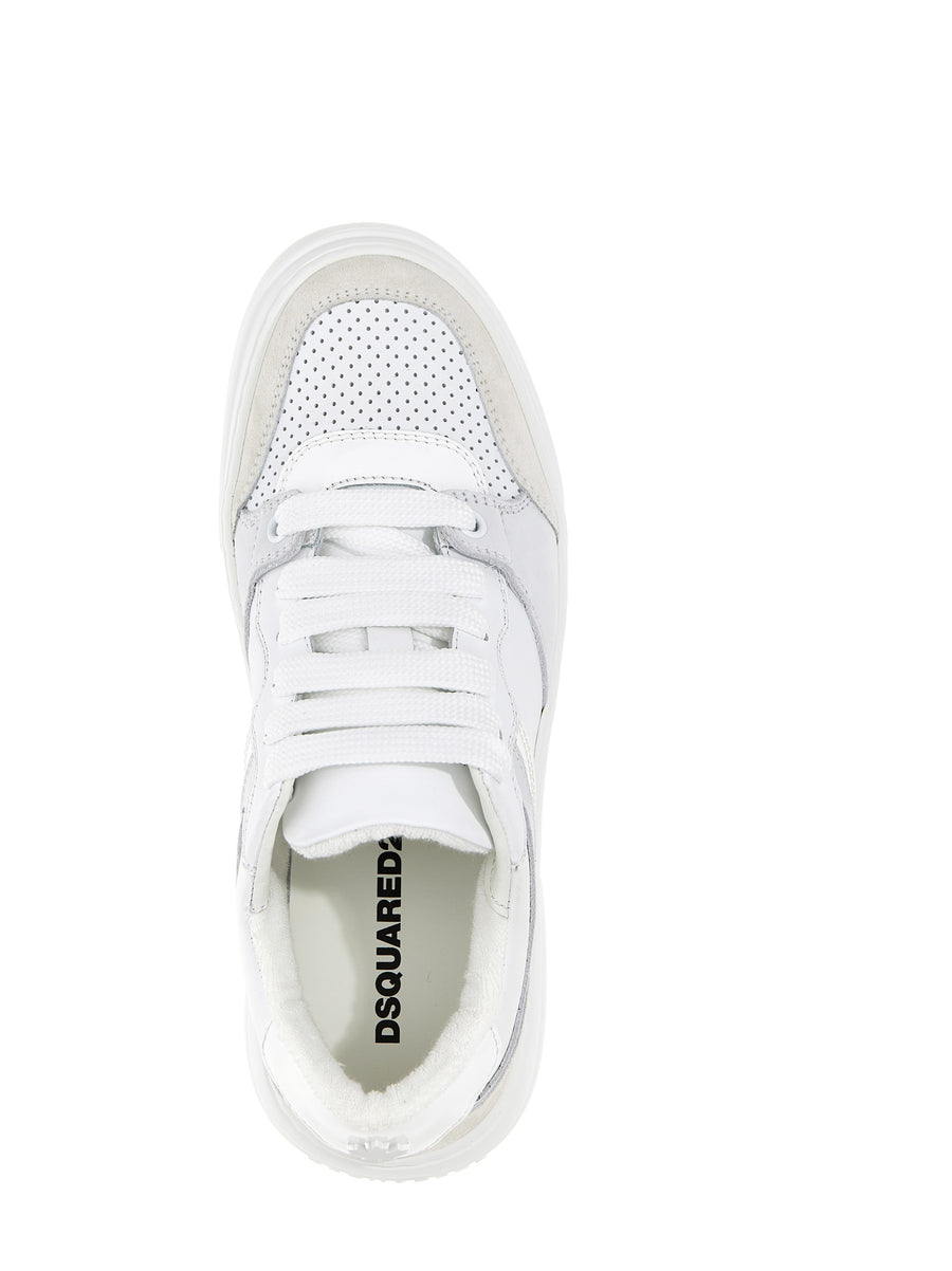 Dsquared2 Bumper Sneakers White Leather And Suede For Women Luxury Everyday Comfort And Style