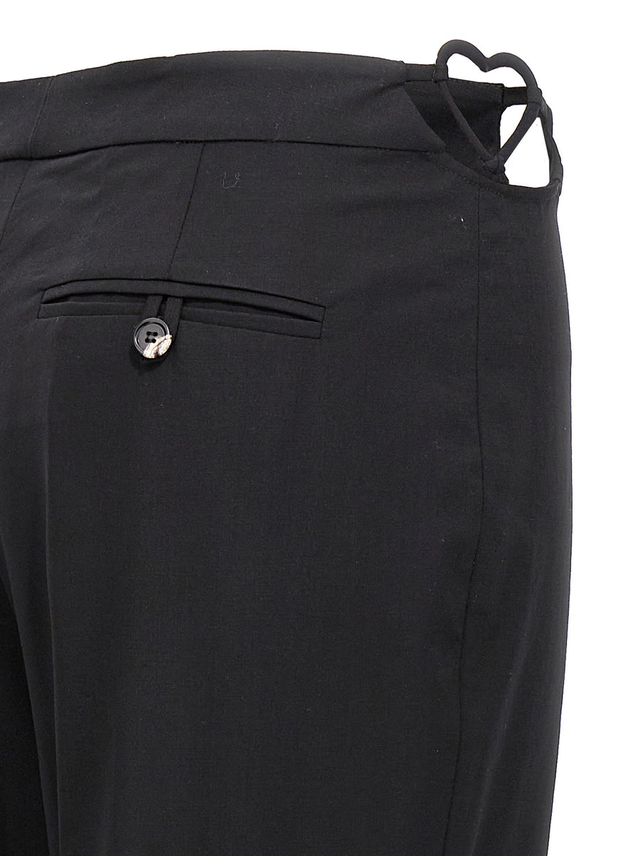Nensi Dojaka Hearts Pants Luxury Wool Trousers With Side Heart Details Tailored For Women Statement Office Wear
