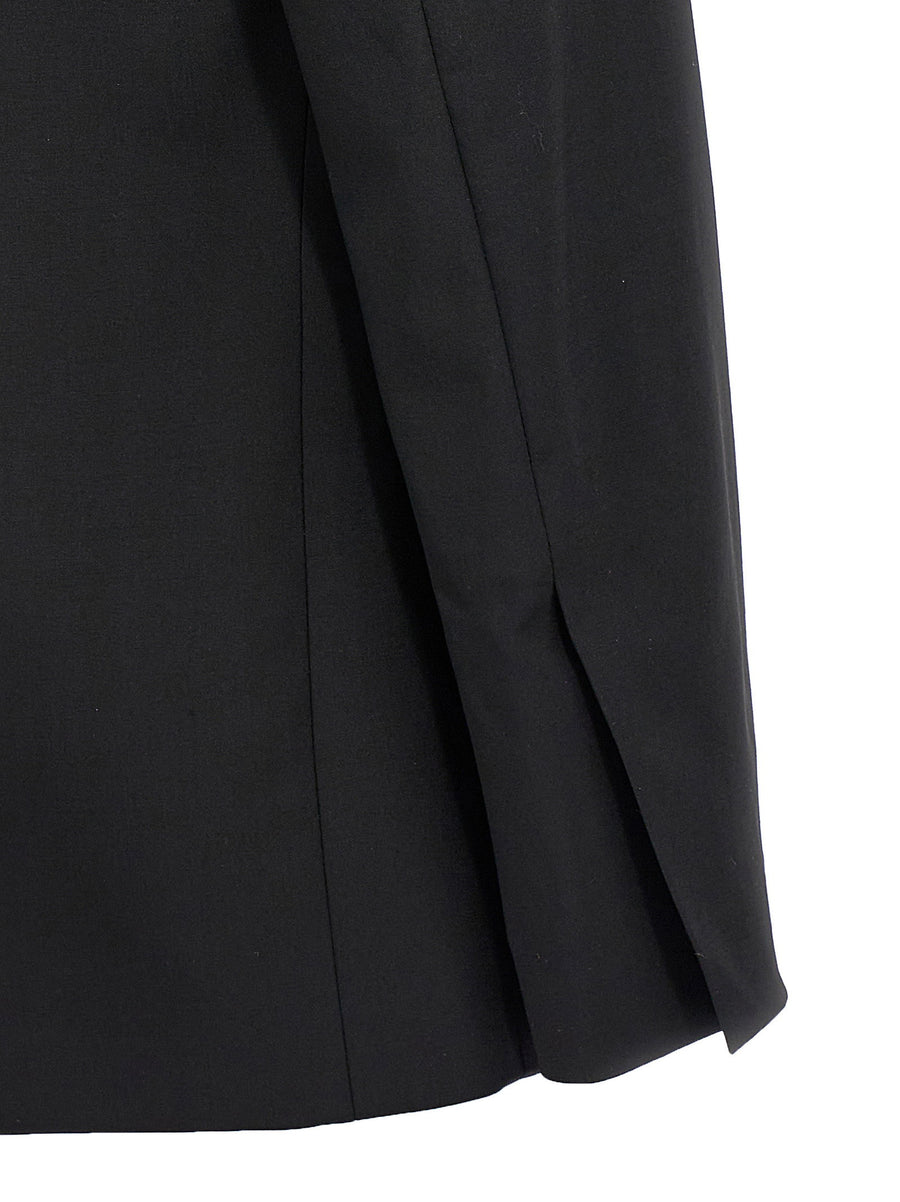 Nensi Dojaka Double Breasted Wool Blazer With Drawstring Waist For Women Polished Office Ready