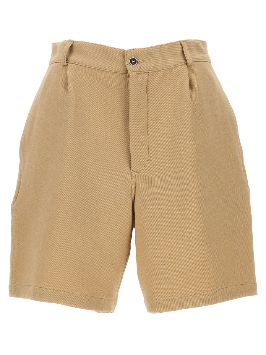Fortela Jillian Bermuda Shorts For Women Beige 100 Percent Cotton With Front Pleats And Pockets Versatile
