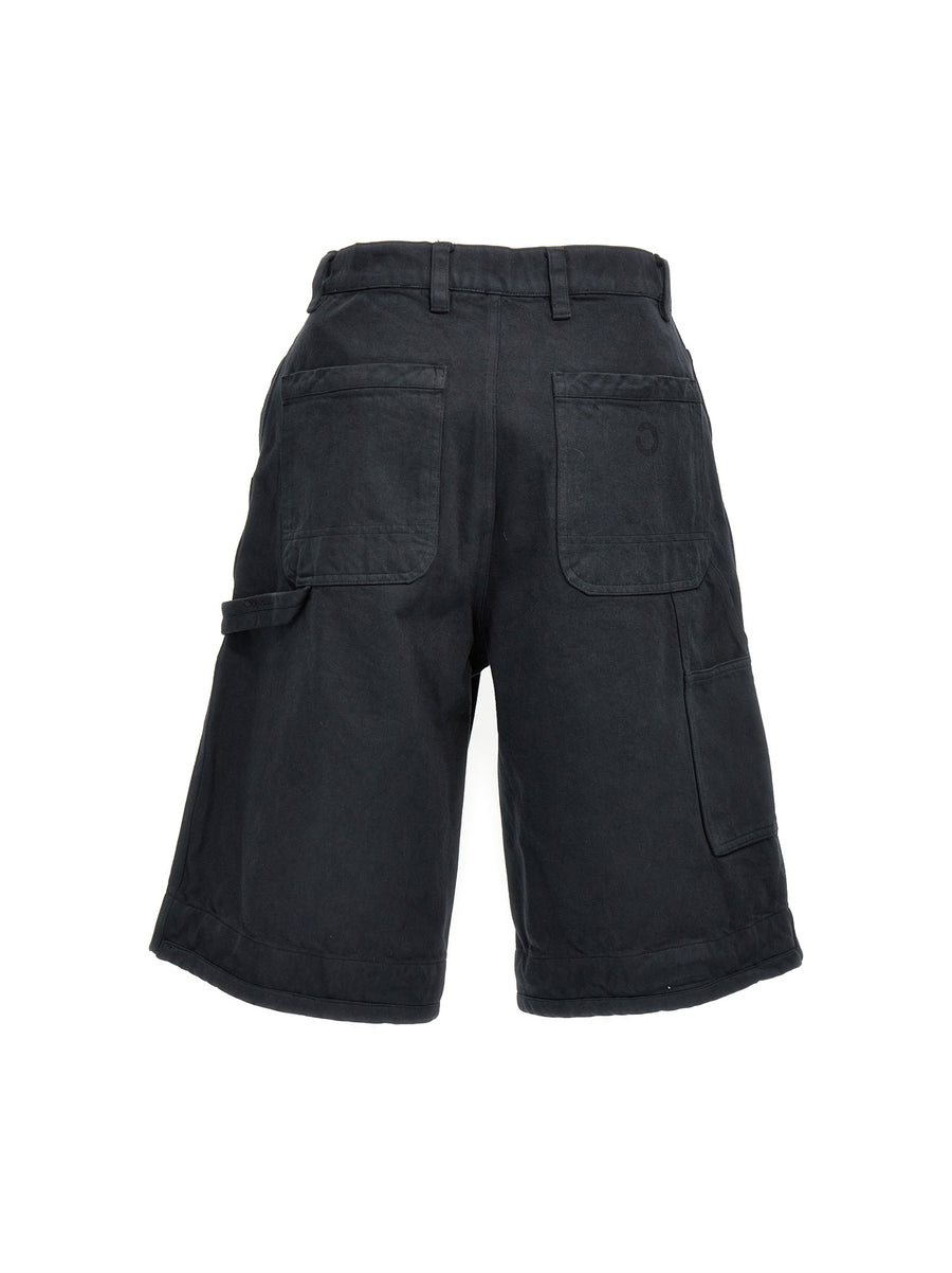 Objects Iv Life Carpenter Bermuda Shorts For Men Breathable Cotton With Zip And Hook Closure Pockets