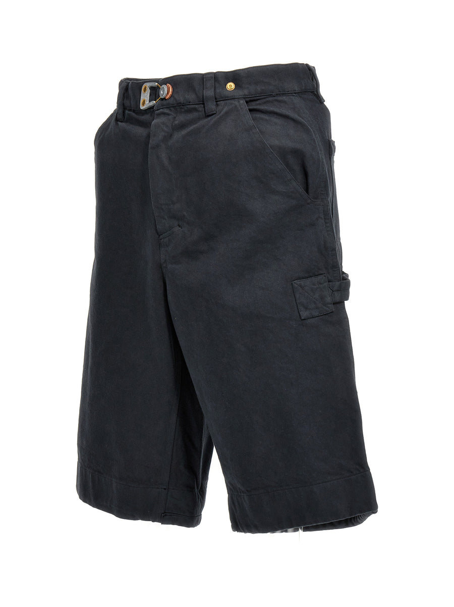 Objects Iv Life Carpenter Bermuda Shorts For Men Breathable Cotton With Zip And Hook Closure Pockets