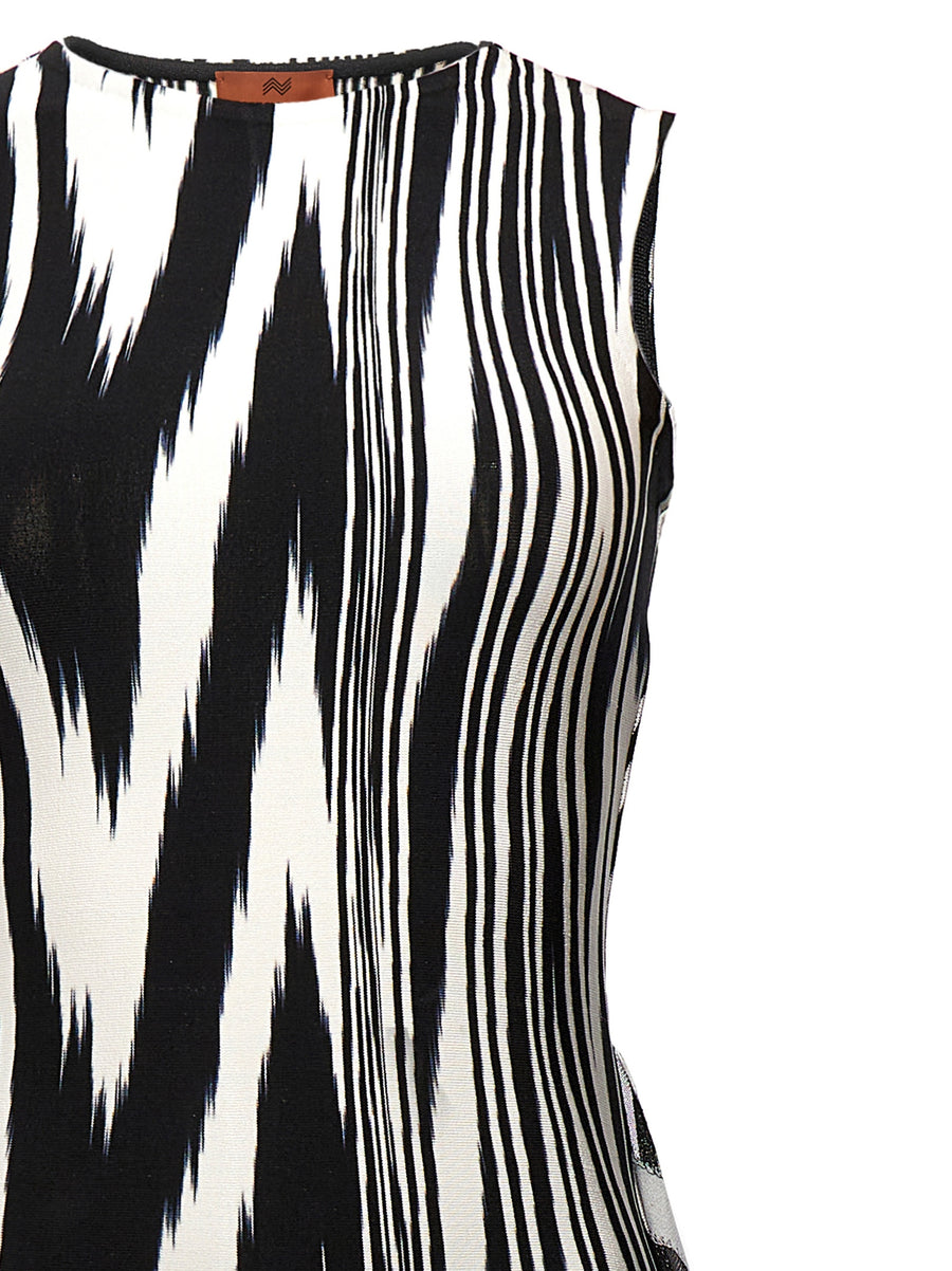 Missoni Phantom Print Bodysuit for Women 100 Percent Viscose Crewneck Button Closure Luxe