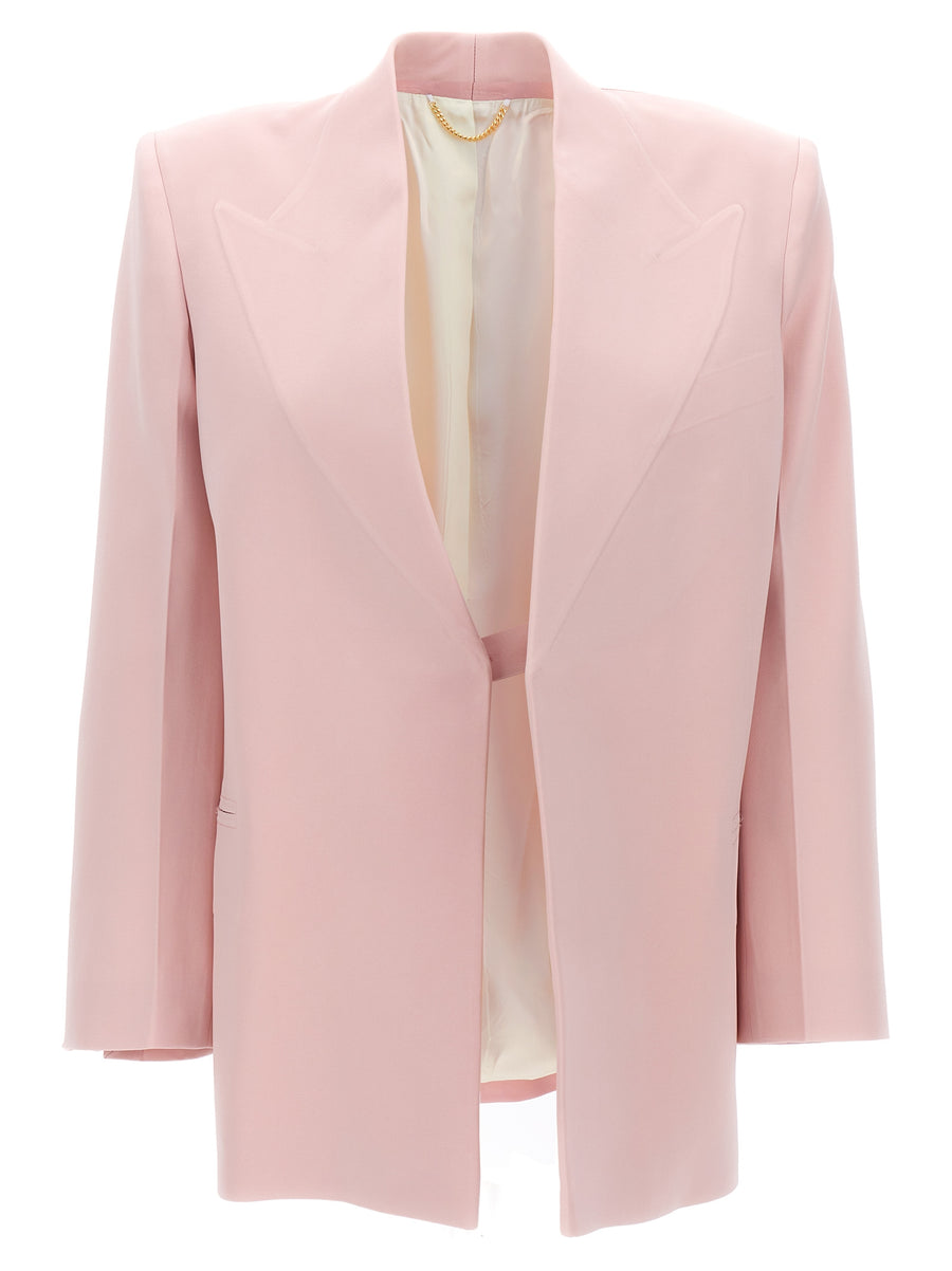 Victoria Beckham Pink Single Breasted Blazer For Women Oversize Couture Tailoring Versatile