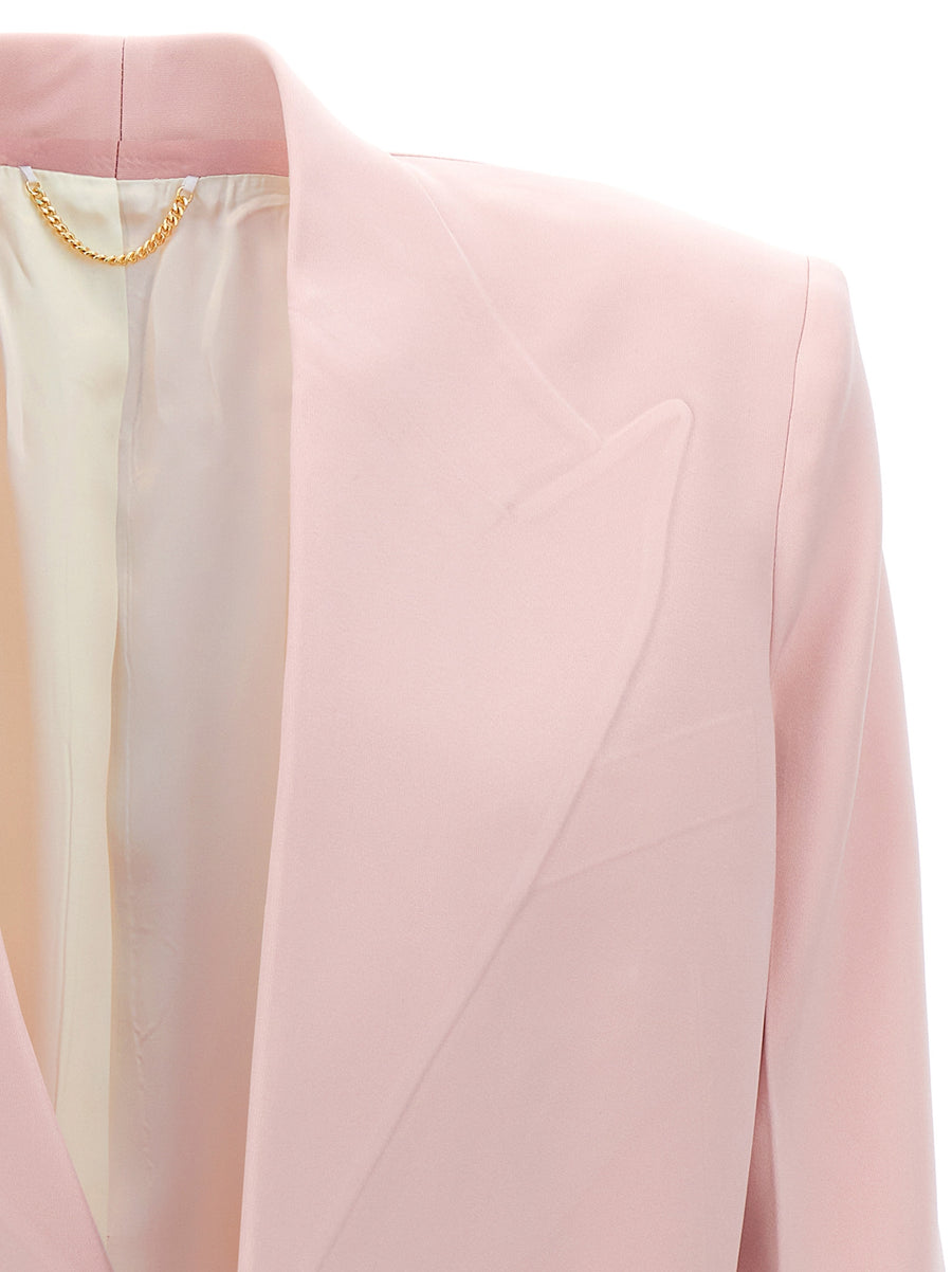 Victoria Beckham Pink Single Breasted Blazer For Women Oversize Couture Tailoring Versatile