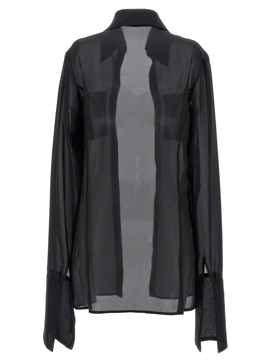 Monot Georgette Shirt For Women Sheer Lightweight Layering Top Breezy Luxe Timeless Essential Wardrobe Staple