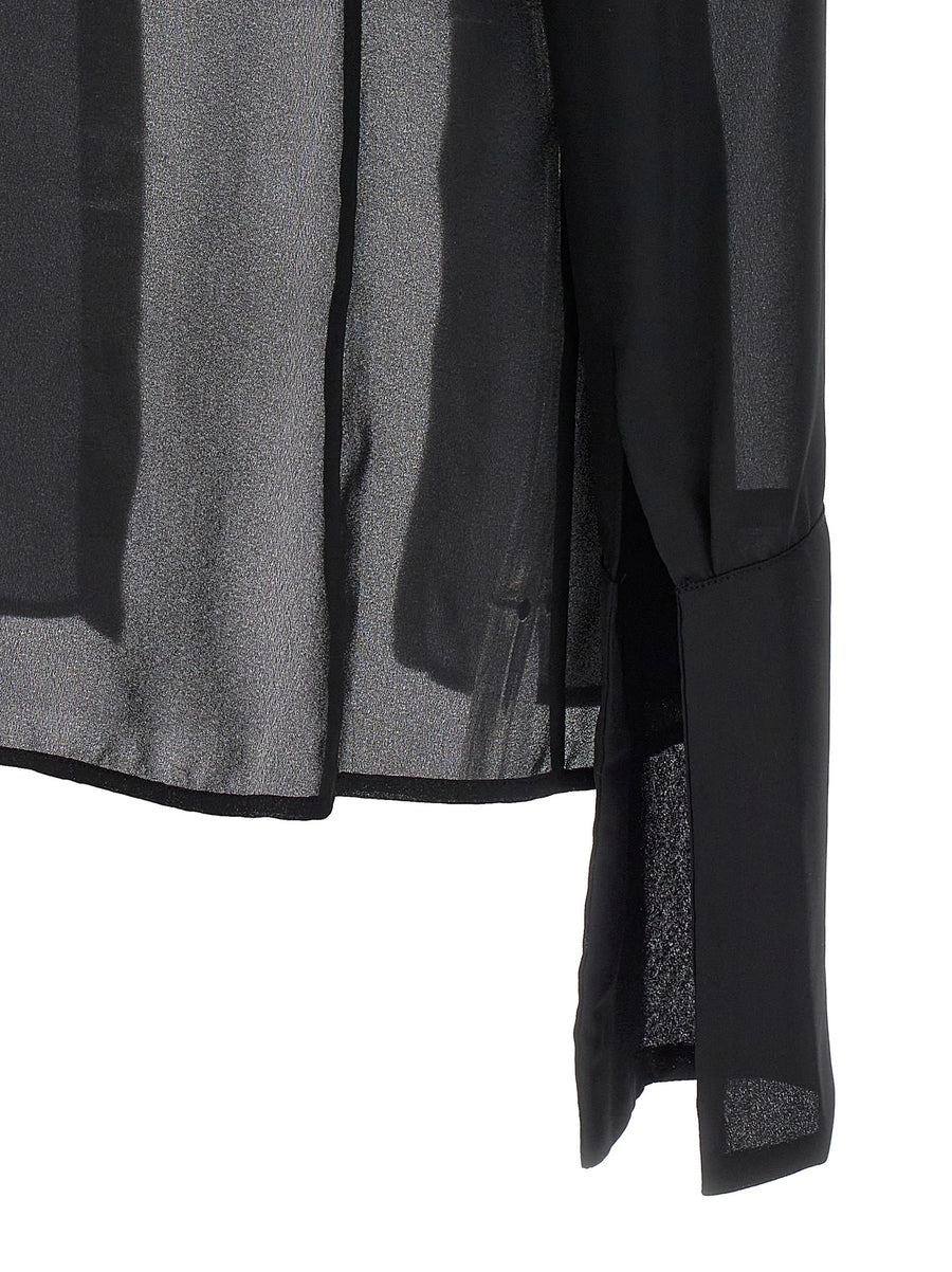 Monot Georgette Shirt For Women Sheer Lightweight Layering Top Breezy Luxe Timeless Essential Wardrobe Staple