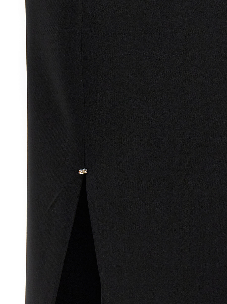 Sportmax Molise One Shoulder Dress Black Stretch Viscose For Modern Women Elegant Evening Wear