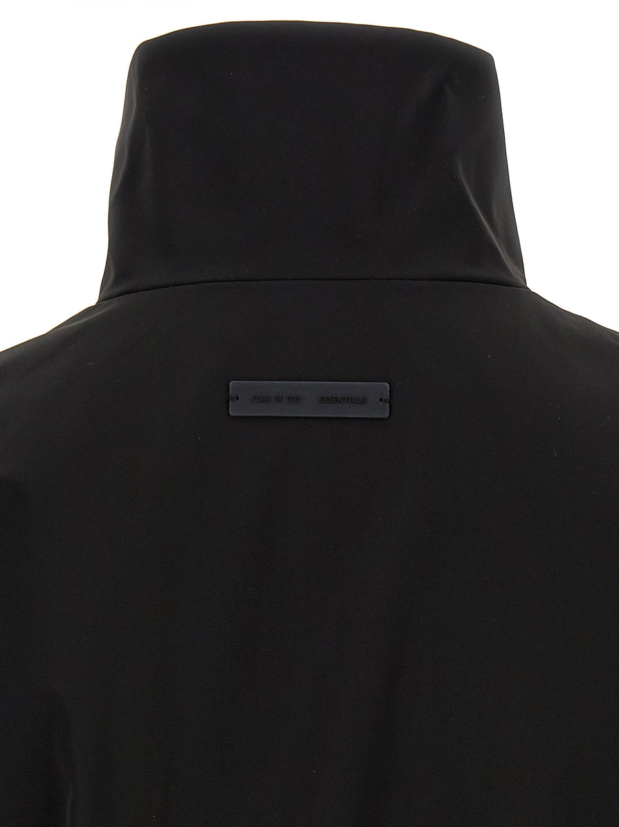 Fear Of God Essential Sporty Nylon Sweatshirt For Men High Neck Half Zip With Logo Embroidery