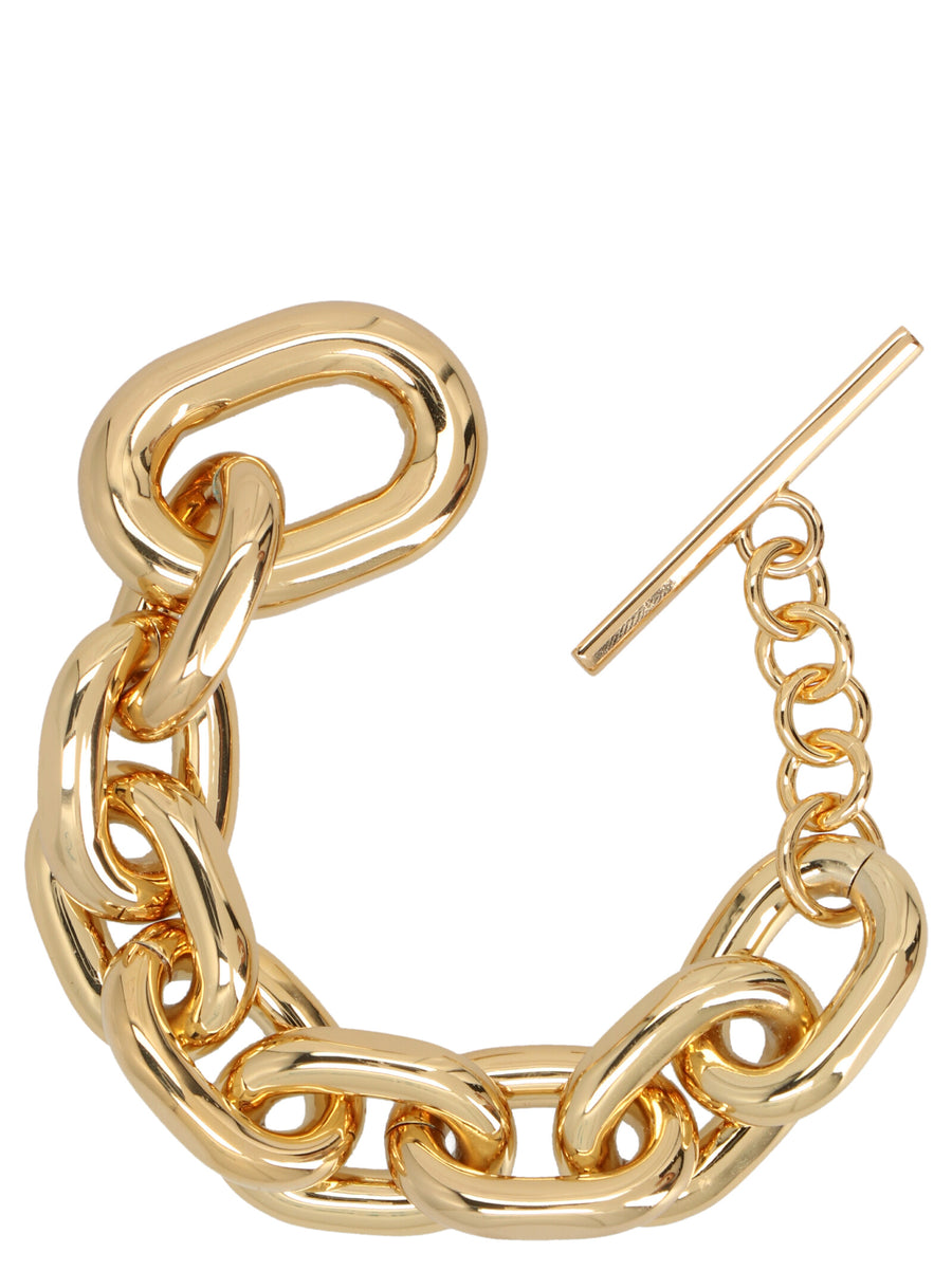 Paco Rabanne XL Link Bracelet For Women Bold Gold Tone Brass Statement Accessory With Logo Hook