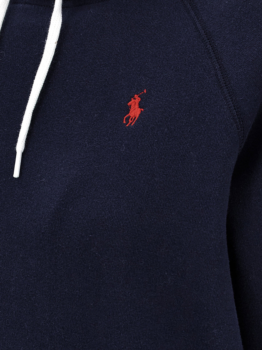 Polo Ralph Lauren Navy Knit Sweatshirt With Raglan Sleeves For Women