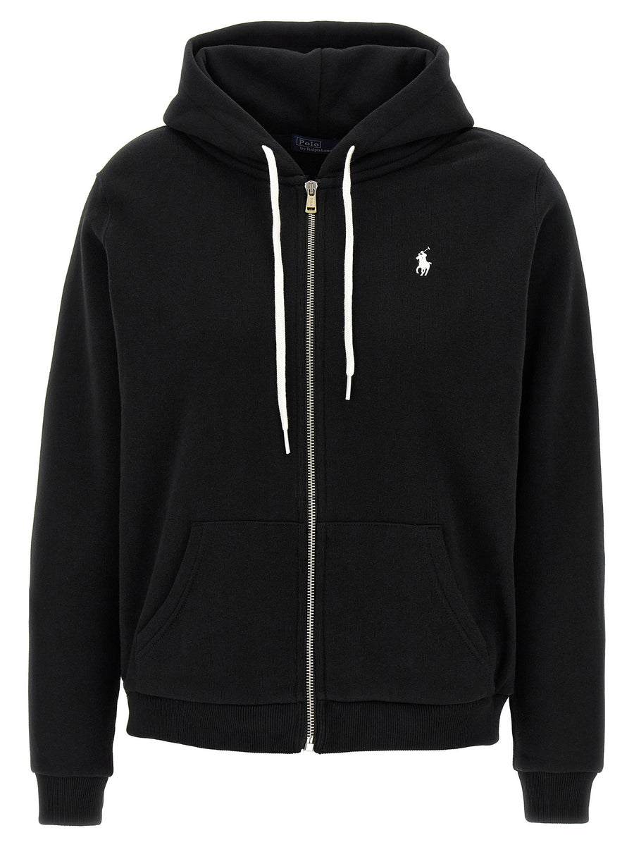 Polo Ralph Lauren Zipped Hoodie Black Cotton Blend Women