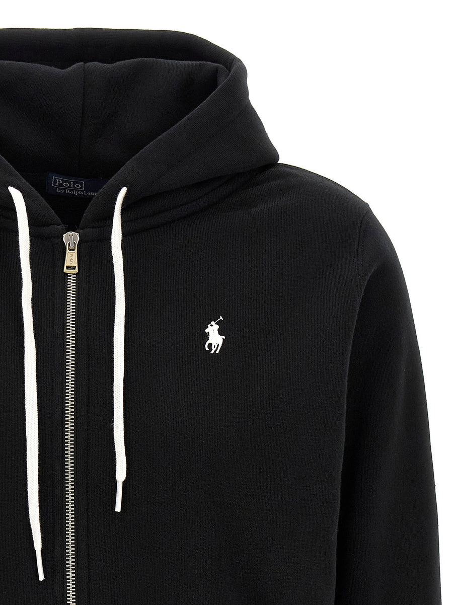 Polo Ralph Lauren Zipped Hoodie Black Cotton Blend Women