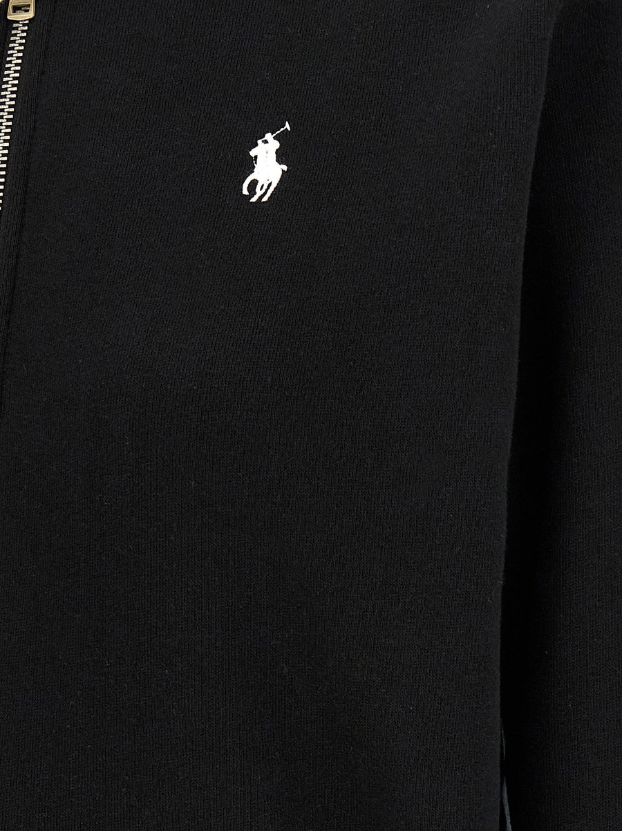 Polo Ralph Lauren Zipped Hoodie Black Cotton Blend Women
