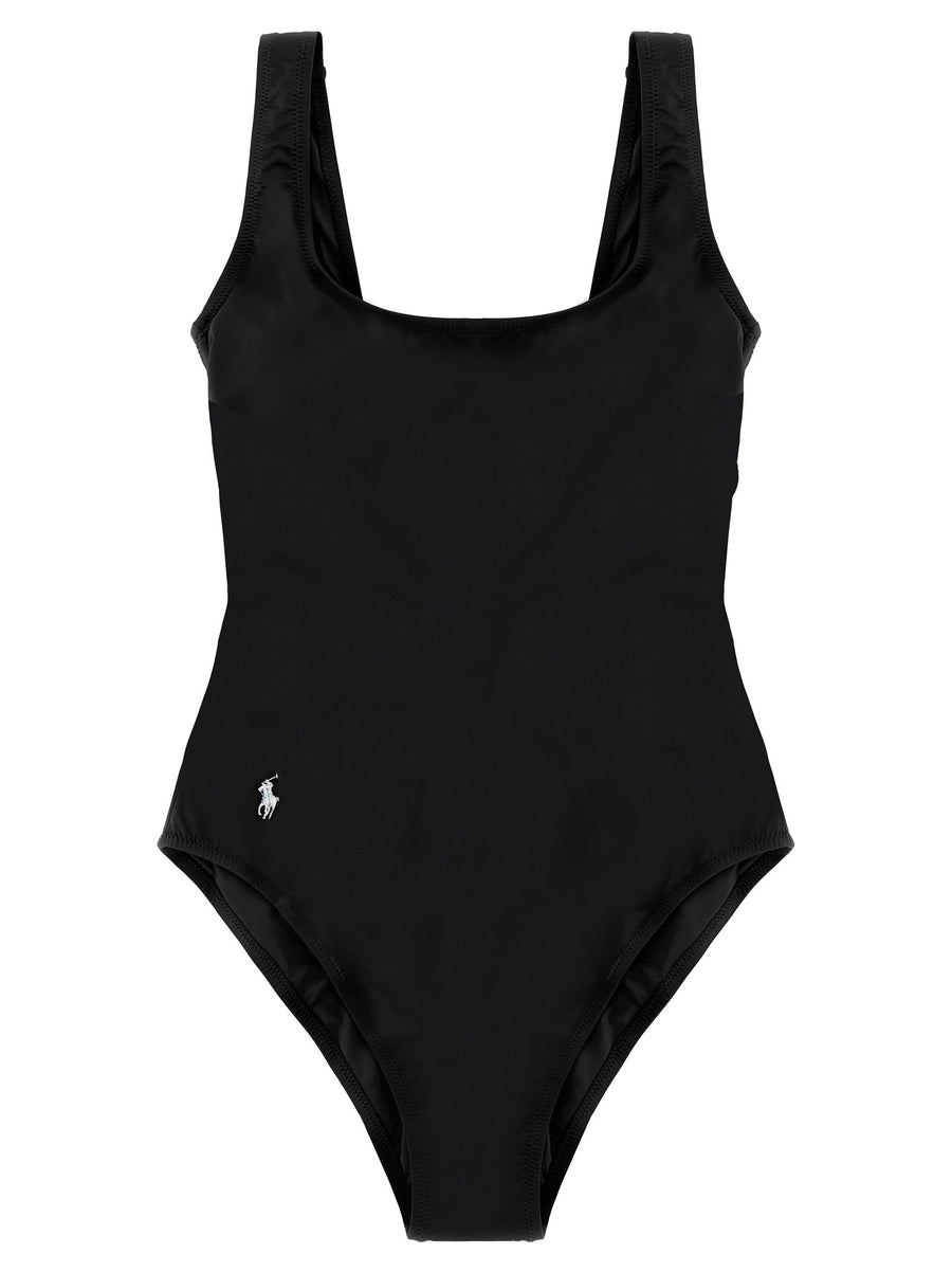 Polo Ralph Lauren Martinique One Piece Swimsuit Black Recycled Nylon